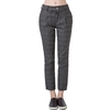 Casual Women Plaid Print Press Stud Closure Slant Pocket Pants