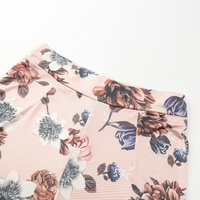 Casual Women Suit Sexy Two-piece Outfits Strapless Crop Top Long Pants Floral Print Ruffles Bodycon Set Pink