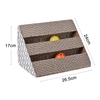 Cat Kitty Scratching Board Cardboard Scratcher Lounge Toys with Catnip Two Bell Balls for Cats Kitties Pets