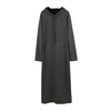 Causal Maxi Sweater Dress Hooded Front Pouch Pocket Long Sleeve Fleece Lining