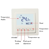 Central Air Conditioning Switch Intelligent LED Touch Screen Control Pane Room Temperature Controller Thermostat LYK-608