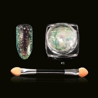 Chameleon Nail Sequins 1 Glitter Nail Art Transparent Paillette Manicure Decorations Nail Art Glitter Powder With Brush