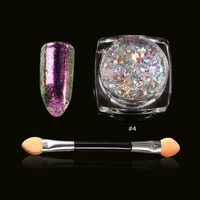 Chameleon Nail Sequins 1 Glitter Nail Art Transparent Paillette Manicure Decorations Nail Art Glitter Powder With Brush