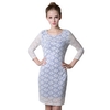 Chic Women Lace Mesh Back Zipper Slim Bodycon Party Evening Mini Pencil Dress