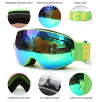 Children Skiing Snowboarding Skating Goggles UV Protection Anti-fog Wide Spherical PC Lens Anti-slip Strap Helmet Compatible