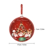 Christmas Double-Faced Ceramic Cork Round Coaster Heat Resistant Water Absorbent Pan Cup Mat with Hanging Rope Christmas Ornaments Random Pattern