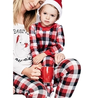 Christmas Family Baby Jumpsuit Plaid Printed Long Sleeve Unisex Toddler Bodysuit Romper Outfits Red