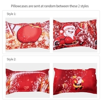 Christmas Santa Bedding Set Polyester 3D Printed Duvet Cover + 2pcs Pillowcases + Bed Sheet Set Christmas Bedroom Decorations