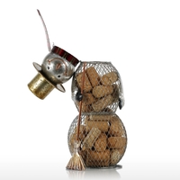 Christmas Snowman Cork Container Metal Handcrafts Home Decoration Practical Crafts Christmas Gift