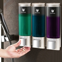 CHUANGDIAN Manual Soap Dispensers Wall-mounted Three Chamber Shampoo Box Shampoo Shower Gel Liquid Soap Dispensers Rest Room Washroom Toilet Soap Dispenser & Holder 200ml*3