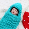Chunky Cute Warm Soft Newborn Infant Baby Girl Boy Spring Fall Winter Envelope Stroller Bed Sleeping Bedding Bag Sack Swaddle Wrap Blanket Handwoven Hand Knitted Crochet Thick