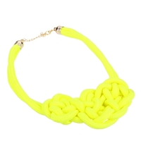 Chunky Statement Handmade Knitted Rope Choker Collar Necklace Women Short Candy Fluorescent Color Jewelry