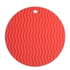 Circular Waved Shape Insulation Cushion Multi-functional Silicone Heat Resistant Pad Non-slip Kitchen Use Anti Ironing Casserole Mat Tray Pad Orange