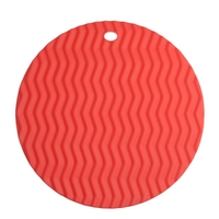 Circular Waved Shape Insulation Cushion Multi-functional Silicone Heat Resistant Pad Non-slip Kitchen Use Anti Ironing Casserole Mat Tray Pad Orange