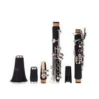 Clarinet Bakelite 17 Key B? Flat Soprano Nickel Plating Exquisite with Cork Grease Cleaning Cloth Gloves 10 Reeds Screwdriver Woodwind Instruments
