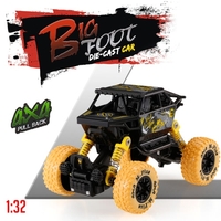 Classic Pull Back Car 1/32 Alloy 4WD Big Wheels Shock Resistant Off Road Climbing Car Pull Back Vehicle Toy Truck