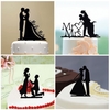 Classy Romantic Wedding Cake Topper High Quality Acrylic Bride & Groom Silhouette Adorable Party Wedding Decoration