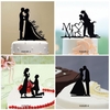 Classy Romantic Wedding Cake Topper High Quality Acrylic Bride & Groom Silhouette Adorable Party Wedding Decoration