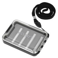 Clear Fly Box Easy Grip Foam Portable Pocket Fishing Flies Box Case with Neck Strap