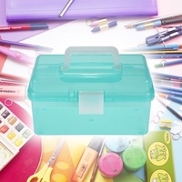 Clear Plastic Art Storage Box Painting Supplies Multipurpose Case Meidum Size with Handle for Artists Students Medine Tools Cosmetics Fishing Supplies