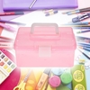 Clear Plastic Art Storage Box Painting Supplies Multipurpose Case Meidum Size with Handle for Artists Students Medine Tools Cosmetics Fishing Supplies
