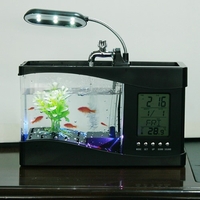 Desktop Fish Tank with LED Clock
