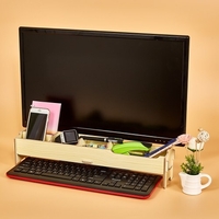 Desktop Multifunctional Monitor Riser Stand with Storage Slolts for Stationeries Keyboard Office School Home Supplies