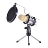 Detachable Desktop Microphone Tripod Stand Holder Bracket Supporter with Shock Mount Mic Holder & Double Dual-layer Pop Filter & Stick Professional for Broadcast Podcast Meeting Online Conference Chatting Lecture