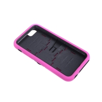 Detachable Dual Layer Silicone & PC Back Case Protective Shell Cover with Stand for iPhone 6 Rose