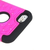 Detachable Dual Layer Silicone & PC Protective Case Cover Bling Crystal Decoration for Apple iPhone 6 Rose Red