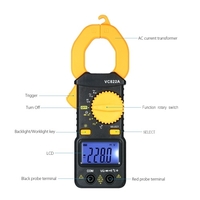 Digital Clamp Meter 4000 Counts Auto-ranging AC/DC Voltage AC Current Portable Handheld Multimeter w/ Backlight LCD Diaplay Measuring Capacitance Resistance Frequency Continuity Diode Temperature Hz Tester