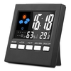 Digital Display Thermometer Humidity Clock Colorful Indoor Outdoor Temperature Monitor Alarm LCD Alarm Calendar Weather with Snooze Function
