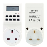 Digital LCD Electronic Plug-in Programmable Timer 12/24 Hour Switch Socket with Clock Summer Time Random Function 240V 50Hz