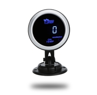Digital Oil Temp Temperature Meter Gauge with Sensor for Auto Car 52mm 2in LCD 40~150 Celsius Degree Warning Light Silver