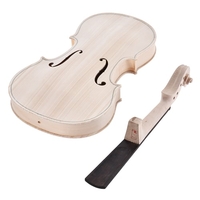 DIY 4/4 Full Size Natural Solid Wood Acoustic Violin Fiddle Kit Spruce Top Maple Back Neck Ebony Wood Fingerboard Accessory Tailpiece