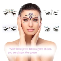 DIY Adhesive Face Gems Rhinestone Temporary Tattoo Jewels Festival Party Body Glitter Stickers Flash Temporary Tattoos Sticker Easy To Operate