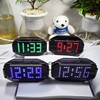 DIY Black Digital LED Mirror Clock Matrix Desktop Alarm Clock Electronic Learning Kit Module with 12H/24H Function ?/? Temperature Display Indoor Thermometer Adjustable LED Luminance Holiday and Birthday Remind Function