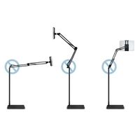 DIY Floor Stand Phone Tablet Metal Holder 360-degree Rotatable Station for 3.5-10" iPhone 7 Plus Samsung Galaxy S8+ HTC Smartphone iPad mini Air Stylish Portable Durable