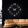 DIY Mirror Effect Wall Clock Simple Digits Acrylic Glass Decal Set Removable Home Decoration Black