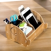 DIY Multi-functional Wooden Desktop Remote Control Storage Box Organizer Caddy Mobile Phone Pen Office Supplies Holder Container--Light Wood