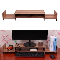 DIY Multipurpose Monitor Stand Riser Large Desk Organizer Wood Transformable Design for Office School Home