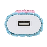DIY Rhinestone Original Adaptive Charger USB Travel Wall Adapter 5V 1A with Micro USB Data Cable for iPhone 6 6 Plus 6S 6S Plus Samsung HTC Huawei