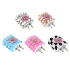 DIY Rhinestone Original Adaptive Charger USB Travel Wall Adapter 5V 1A with Micro USB Data Cable for iPhone 6 6 Plus 6S 6S Plus Samsung HTC Huawei
