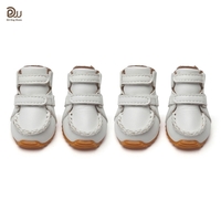 DJJ DS302W Pure Color Pet Dog Shoes Dog Boots Fall & Winter Style Sports Shoes for Poodle Bichon Frise Standard Schnauzer Small-Breed Dogs 4 Pieces/Set