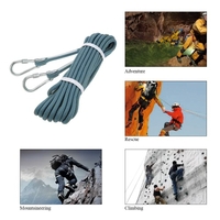 Docooler 10.5mm * 10m Abseiling Rope Outdoor Safety Professional Rock Climbing Rope Cord Caving Rappelling Survival Auxiliary Cord Climbing Equipment with Carabiner