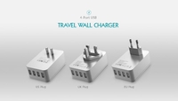 dodocool 20W 4A Smart 4 USB Charging Port Portable Multi-function Travel Power Adapter Wall Charger with Universal AC Outlet US Plug