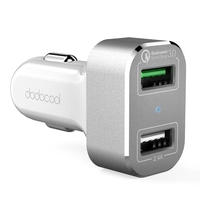 dodocool 30W 2-Port USB Car Charger with Quick Charge 3.0 for LGG5 / HTC One A9 / Xiaomi Mi 5 / LeTV Le MAX Pro and More USB-powered Devices White Silver