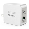 dodocool 33W 2-Port USB Wall Charger Power Adapter with 18W Quick Charge 3.0 and 15W Reversible Type-C Charging Ports Foldable US Plug White