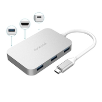 dodocool 6-in-1 Aluminum Alloy Multifunction USB-C Hub for MacBook/MacBook Pro/Google Chromebook Pixel and More Silver