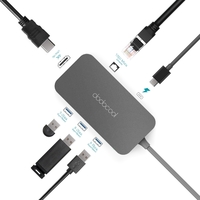 dodocool 6-in-1 Aluminum Alloy USB-C Hub with Type-C Power Delivery 4K Video HD Output Port Gigabit Ethernet Adapter and 3 SuperSpeed USB 3.0 Ports